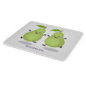 Cute pear pair cartoon illustratie snijplank (Hoek)