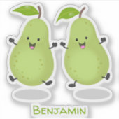Cute pear pair cartoon illustratie sticker (Voorkant)