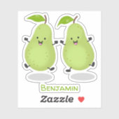 Cute pear pair cartoon illustratie sticker (Vel)