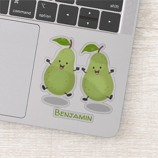 Cute pear pair cartoon illustratie sticker (Detail)