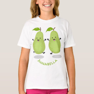 Cute pear pair cartoon illustratie t-shirt