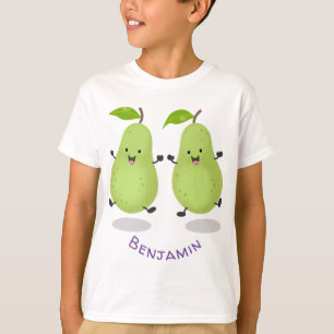 Cute pear pair cartoon illustratie t-shirt