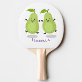 Cute pear pair cartoon illustratie tafeltennisbatje (Achterkant)