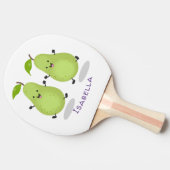 Cute pear pair cartoon illustratie tafeltennisbatje (Zijkant)
