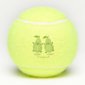Cute pear pair cartoon illustratie tennisballen (Achterkant)