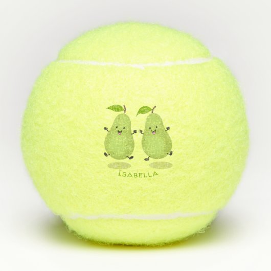 Cute pear pair cartoon illustratie tennisballen (Voorkant)