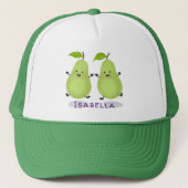Cute pear pair cartoon illustratie trucker pet (Voorkant)