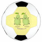 Cute pear pair cartoon illustratie voetbal (Voorkant)
