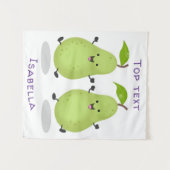 Cute pear pair cartoon illustratie wandkleed (Voorkant (horizontaal))