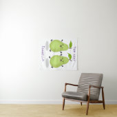 Cute pear pair cartoon illustratie wandkleed (In Situ (horizontaal))