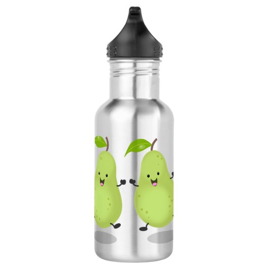 Cute pear pair cartoon illustratie waterfles  (Rechts)