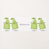 Cute pear pair cartoon illustratie yogamat (Achterkant (horizontaal))