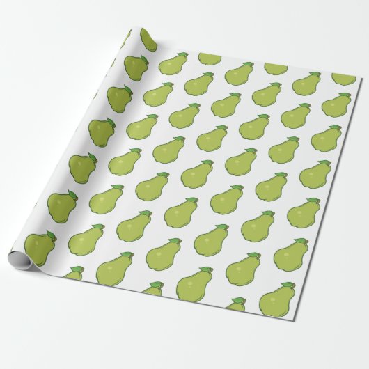 Cute Pear Pattern Cadeaupapier (Uitgerold)