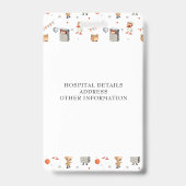 Cute Pediatric Registered Nurse Logo Badge (Back)