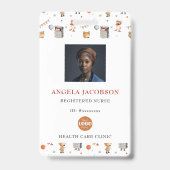 Cute Pediatric Registered Nurse Logo Badge (Front)