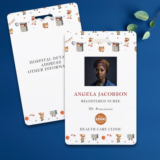 Cute Pediatric Registered Nurse Logo Badge