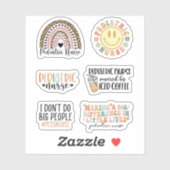 Cute Pediediatric Neurse Sticker Pack, Peds Nursin (Vel)