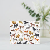 Cute Pedigree Pet Dog Wallpaper Design Briefkaart (Staand voorkant)