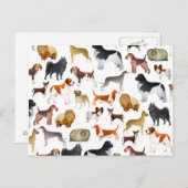 Cute Pedigree Pet Dog Wallpaper Design Briefkaart (Voorkant / Achterkant)