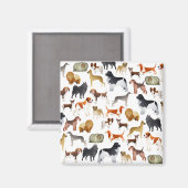 Cute Pedigree Pet Dog Wallpaper Design Magneet (Voorkant / Achterkant)