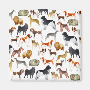 Cute Pedigree Pet Dog Wallpaper Design Magneet