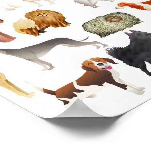 Cute Pedigree Pet Dog Wallpaper Design Poster (Hoek)