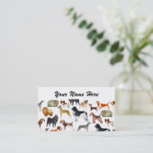 Cute Pedigree Pet Dog Wallpaper Design Visitekaartje (Staand voorkant)