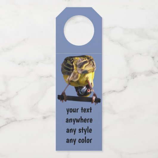 Cute Peek a Boo birdie Flessenhanger (Voorkant)