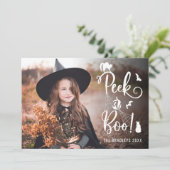 Cute Peek a Boo Halloween-fotokaart Aankondiging (Staand voorkant)
