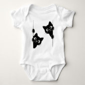 Cute Peekaboo Black Cats T-Shirt (Voorkant)