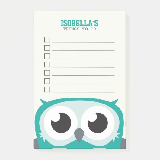 Cute Peekaboo Owl om lijst te doen Post-it® Notes (Voorkant)