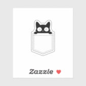 Cute Peeking Black Cat Pocket Sticker (Vel)