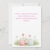 Cute Peeking Bunny Hoppy Easter Feestdagenkaart (Achterkant)