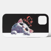 Cute Peeking Cat Acrylic Style - C’s IMPACT Orange Case-Mate iPhone Case (Achterkant (horizontaal))