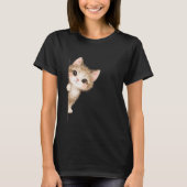 Cute Peeking Cat Graphic Shirt (Voorkant)