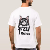 Cute Peeking Cat T-shirt Grappig Kattengeliefhebbe (Achterkant)