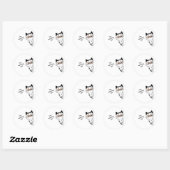 Cute Peeking Cat Watching You Ronde Sticker (Vel)