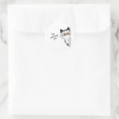 Cute Peeking Cat Watching You Ronde Sticker (Tas)