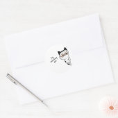 Cute Peeking Cat Watching You Ronde Sticker (Envelop)