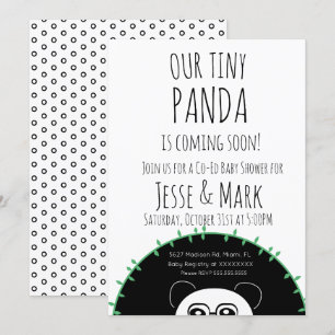 Cute Peeking Panda Baby shower Kaart
