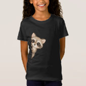 Cute Peeking Raccoon Kids Shirt (Voorkant)