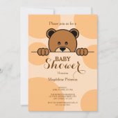 Cute Peeping Beer | Polka Dot | PerzikBaby shower Kaart (Voorkant)