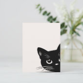 Cute Peking Black Cat Briefkaart (Staand voorkant)