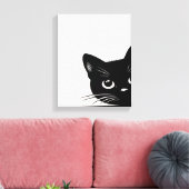 Cute Peking Black Cat Canvas Afdruk (Insitu (Woonkamer))