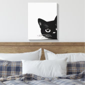 Cute Peking Black Cat Canvas Afdruk (Insitu (Slaapkamer))