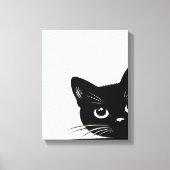 Cute Peking Black Cat Canvas Afdruk (Voorkant)