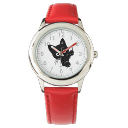 Cute Peking Black Cat Horloge