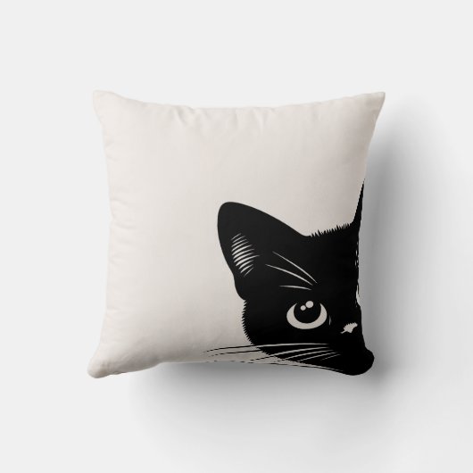 Cute Peking Black Cat Kussen (Achterkant)