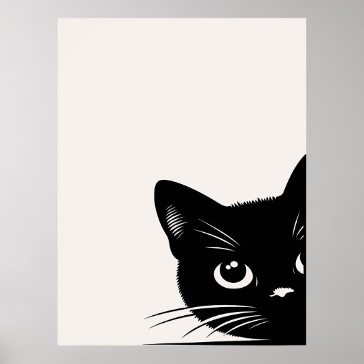 Cute Peking Black Cat Poster (Voorkant)