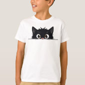 Cute Peking Black Cat T-shirt (Voorkant)